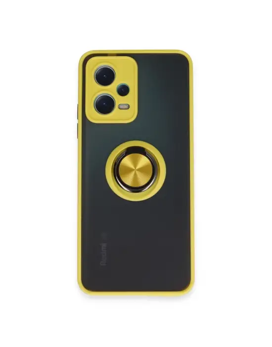Xiaomi Redmi Note 12 5g Kılıf Montreal Yüzüklü Silikon Kapak - Sarı