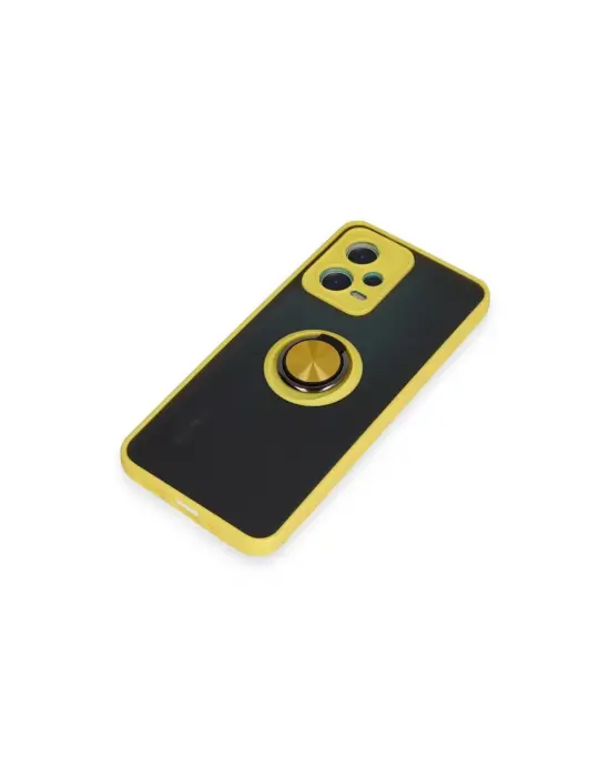 Xiaomi Redmi Note 12 5g Kılıf Montreal Yüzüklü Silikon Kapak - Sarı