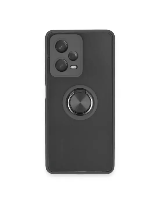 Xiaomi Redmi Note 12 5g Kılıf Montreal Yüzüklü Silikon Kapak - Siyah
