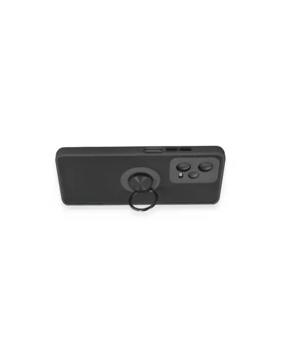 Xiaomi Redmi Note 12 5g Kılıf Montreal Yüzüklü Silikon Kapak - Siyah