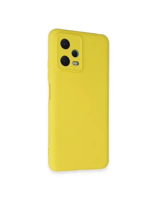 Xiaomi Redmi Note 12 5g Kılıf Nano İçi Kadife Silikon - Sarı