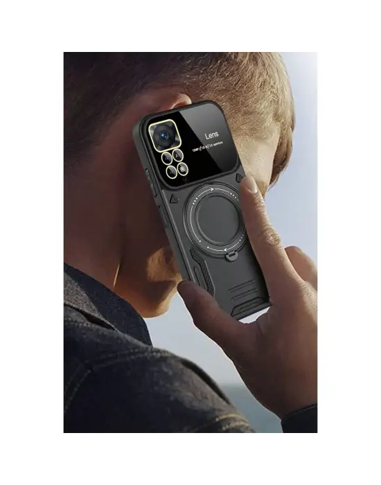 Xiaomi Redmi Note 12 Pro 4g Kılıf Joy Lens Standlı Kapak - Mor