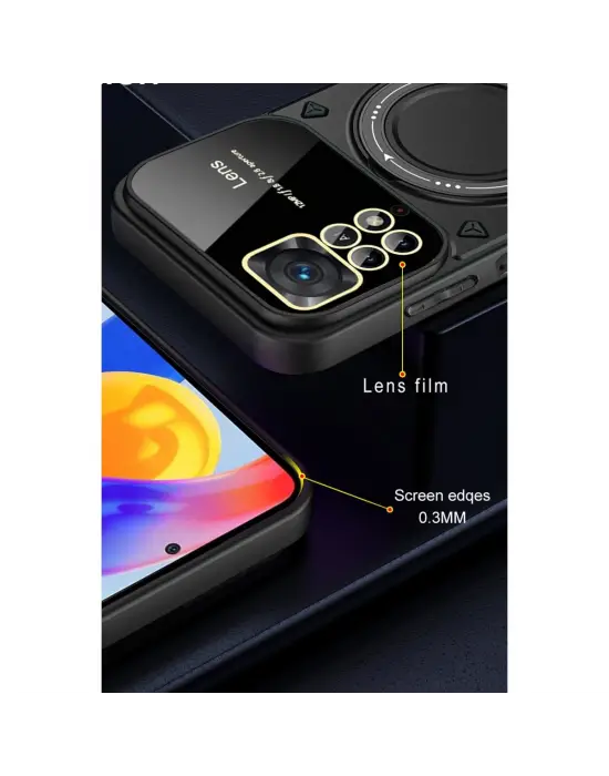 Xiaomi Redmi Note 12 Pro 4g Kılıf Joy Lens Standlı Kapak - Mor