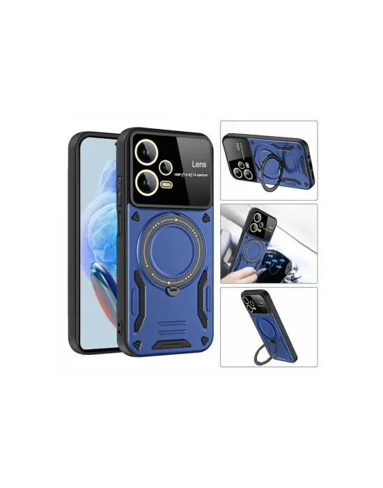 Xiaomi Redmi Note 12 Pro 5g Kılıf Joy Lens Standlı Kapak - Mor