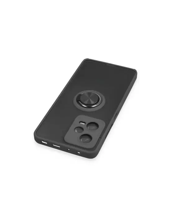 Xiaomi Redmi Note 12 Pro 5g Kılıf Montreal Yüzüklü Silikon Kapak - Siyah