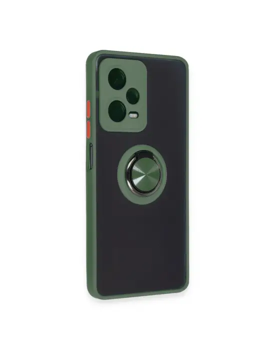 Xiaomi Redmi Note 12 Pro 5g Kılıf Montreal Yüzüklü Silikon Kapak - Yeşil