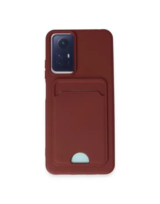 Xiaomi Redmi Note 12s Kılıf Kelvin Kartvizitli Silikon - Bordo