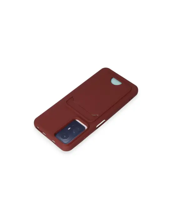 Xiaomi Redmi Note 12s Kılıf Kelvin Kartvizitli Silikon - Bordo