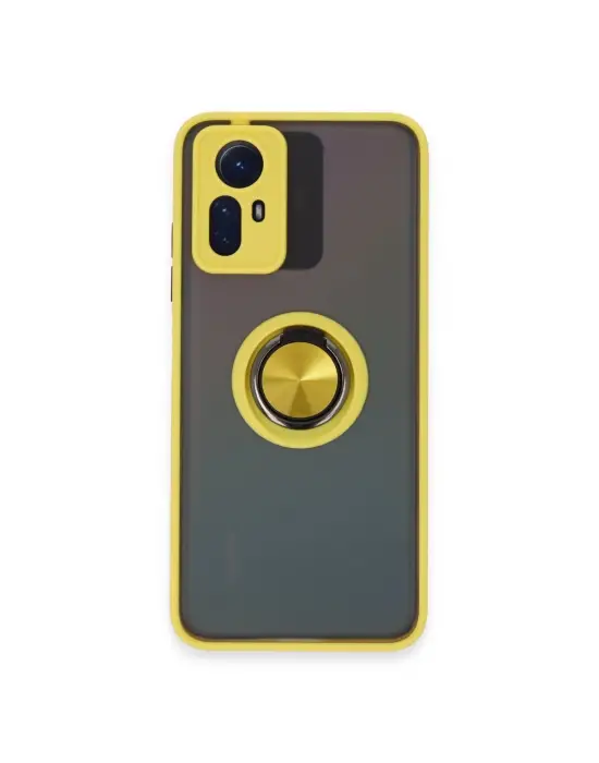 Xiaomi Redmi Note 12s Kılıf Montreal Yüzüklü Silikon Kapak - Sarı