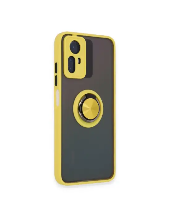 Xiaomi Redmi Note 12s Kılıf Montreal Yüzüklü Silikon Kapak - Sarı