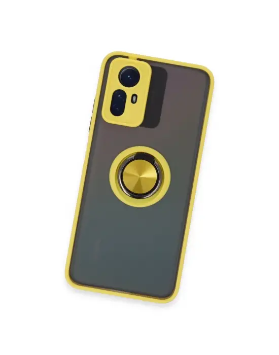 Xiaomi Redmi Note 12s Kılıf Montreal Yüzüklü Silikon Kapak - Sarı