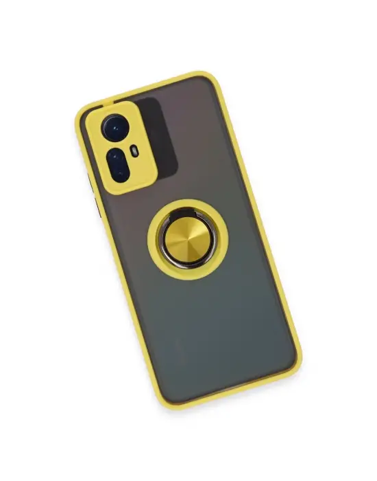 Xiaomi Redmi Note 12s Kılıf Montreal Yüzüklü Silikon Kapak - Sarı