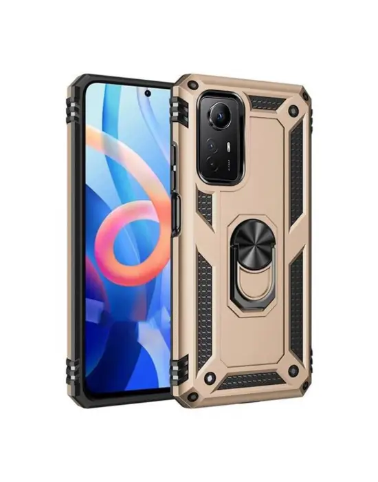 Xiaomi Redmi Note 12s Kılıf Sofya Yüzüklü Silikon Kapak - Gold