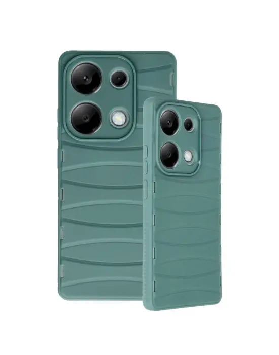 Xiaomi Redmi Note 13 Pro 4g Kılıf Bibercas Silikon Kapak - Koyu Yeşil