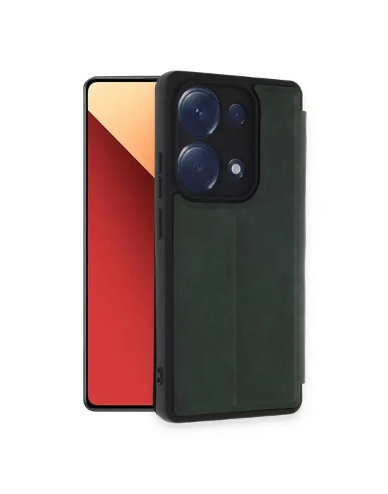 Xiaomi Redmi Note 13 Pro 4g Kılıf Flip Cover - Koyu Yeşil