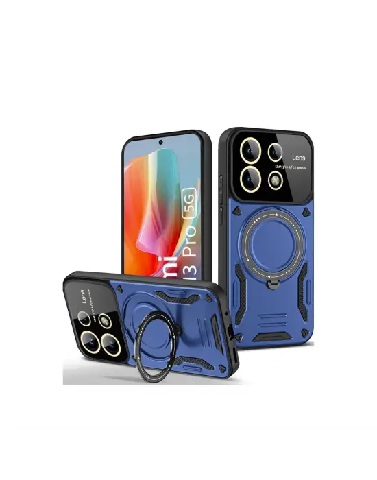 Xiaomi Redmi Note 13 Pro 4g Kılıf Joy Lens Standlı Kapak - Lacivert