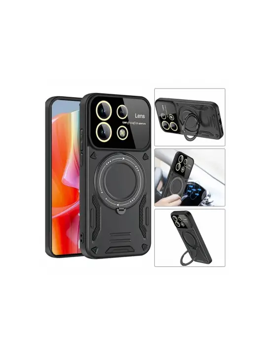 Xiaomi Redmi Note 13 Pro 4g Kılıf Joy Lens Standlı Kapak - Mor