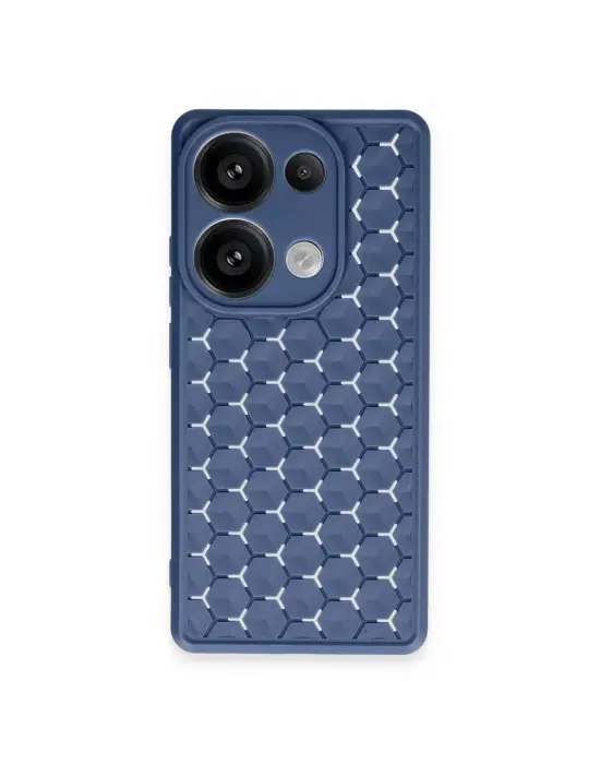 Xiaomi Redmi Note 13 Pro 4g Kılıf Petek Silikon Kapak - Lacivert