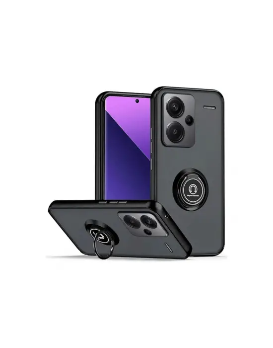 Xiaomi Redmi Note 13 Pro Plus Kılıf Montreal Yüzüklü Silikon Kapak - Siyah