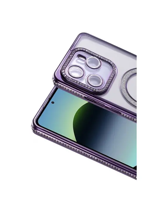 Xiaomi Redmi Note 14 4g Joke Simli Magneticsafe Kılıf - Derin Mor