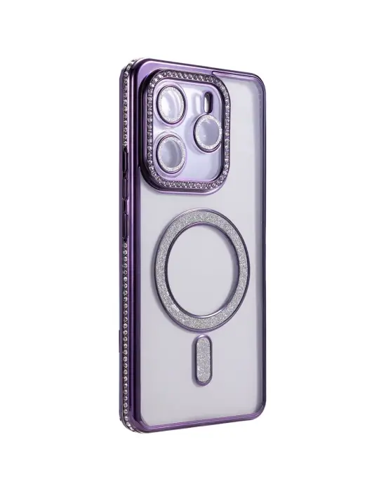 Xiaomi Redmi Note 14 4g Joke Simli Magneticsafe Kılıf - Derin Mor