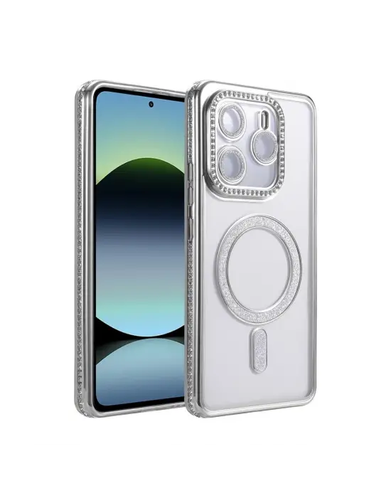 Xiaomi Redmi Note 14 4g Joke Simli Magneticsafe Kılıf - Gümüş