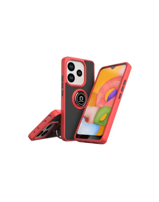 Xiaomi Redmi Note 14 4g Montreal Yüzüklü Silikon Kapak - Kırmızı