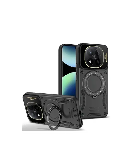 Xiaomi Redmi Note 14 Pro 5g Kılıf Joy Lens Standlı Kapak - Siyah
