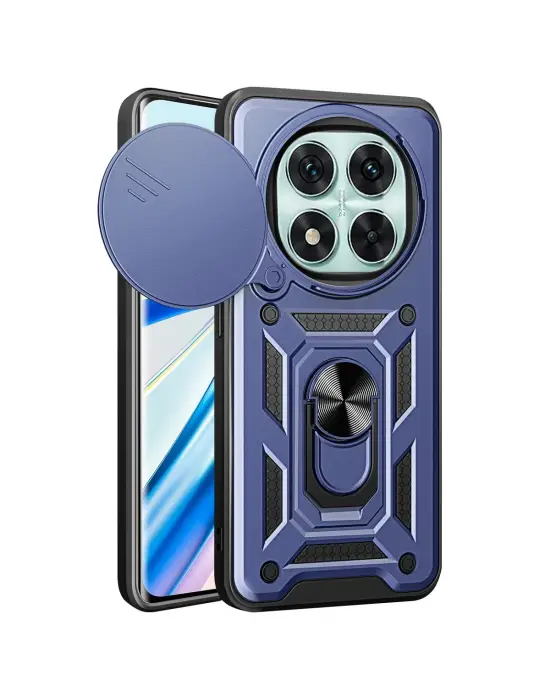 Xiaomi Redmi Note 14 Pro 5g Kılıf Pars Lens Yüzüklü Silikon - Lacivert