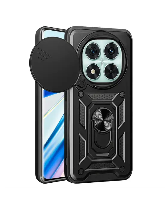 Xiaomi Redmi Note 14 Pro 5g Kılıf Pars Lens Yüzüklü Silikon - Siyah