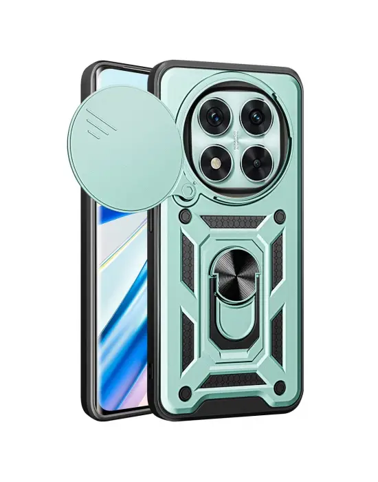 Xiaomi Redmi Note 14 Pro 5g Kılıf Pars Lens Yüzüklü Silikon - Yeşil