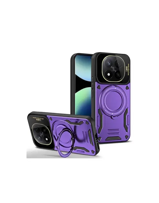 Xiaomi Redmi Note 14 Pro Plus Kılıf Joy Lens Standlı Kapak - Mor
