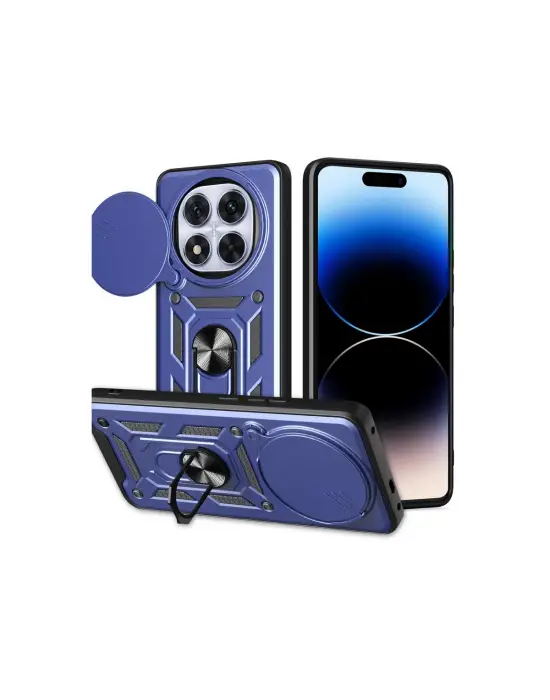 Xiaomi Redmi Note 14 Pro Plus Kılıf Pars Lens Yüzüklü Silikon - Lacivert