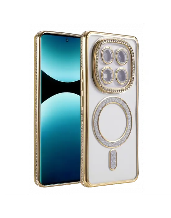 Xiaomi Redmi Note 15 Pro 4g Joke Simli Magneticsafe Kılıf - Gold