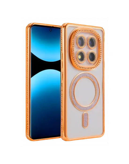 Xiaomi Redmi Note 15 Pro Plus 5g Joke Simli Magneticsafe Kılıf - Turuncu