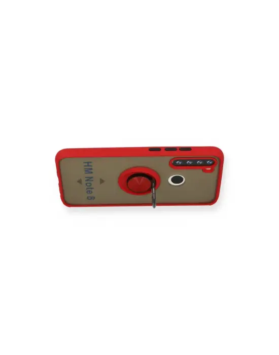 Xiaomi Redmi Note 8 Kılıf Montreal Yüzüklü Silikon Kapak - Kırmızı