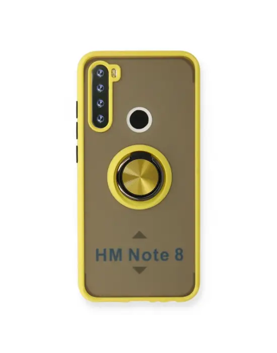 Xiaomi Redmi Note 8 Kılıf Montreal Yüzüklü Silikon Kapak - Sarı