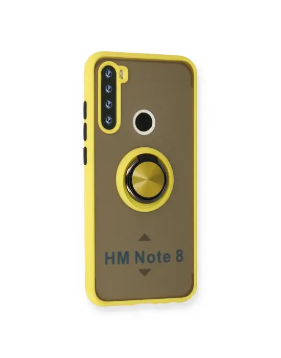 Xiaomi Redmi Note 8 Kılıf Montreal Yüzüklü Silikon Kapak - Sarı