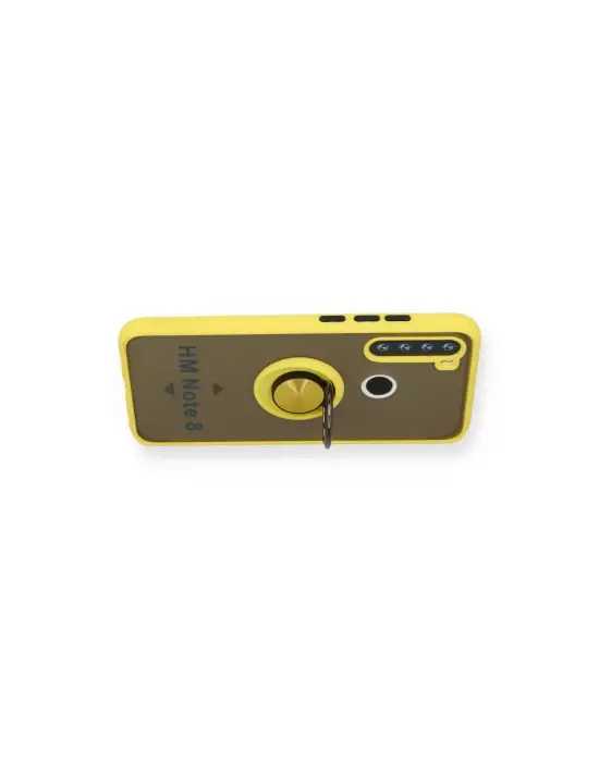 Xiaomi Redmi Note 8 Kılıf Montreal Yüzüklü Silikon Kapak - Sarı