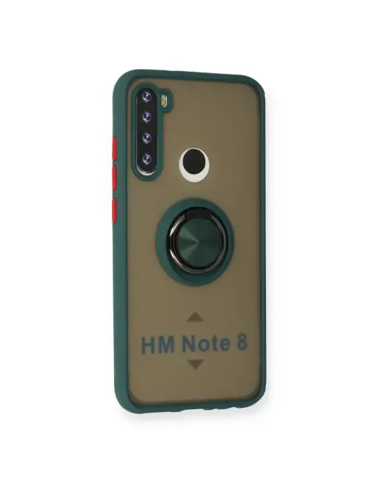 Xiaomi Redmi Note 8 Kılıf Montreal Yüzüklü Silikon Kapak - Yeşil
