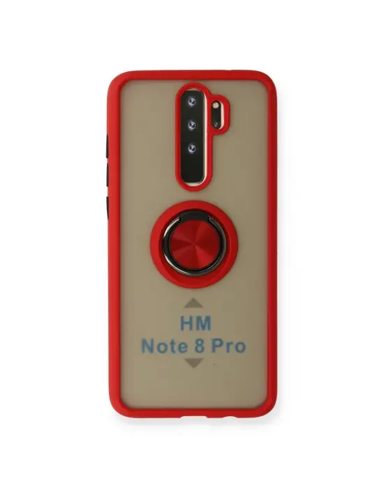 Xiaomi Redmi Note 8 Pro Kılıf Montreal Yüzüklü Silikon Kapak - Kırmızı