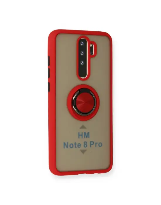Xiaomi Redmi Note 8 Pro Kılıf Montreal Yüzüklü Silikon Kapak - Kırmızı