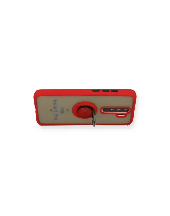 Xiaomi Redmi Note 8 Pro Kılıf Montreal Yüzüklü Silikon Kapak - Kırmızı