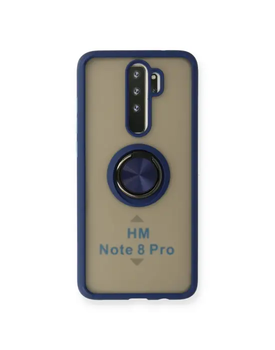 Xiaomi Redmi Note 8 Pro Kılıf Montreal Yüzüklü Silikon Kapak - Lacivert