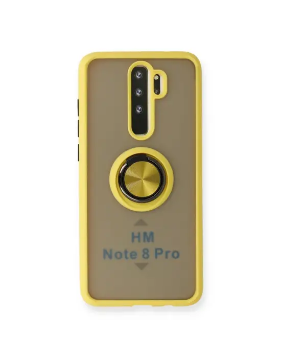 Xiaomi Redmi Note 8 Pro Kılıf Montreal Yüzüklü Silikon Kapak - Sarı