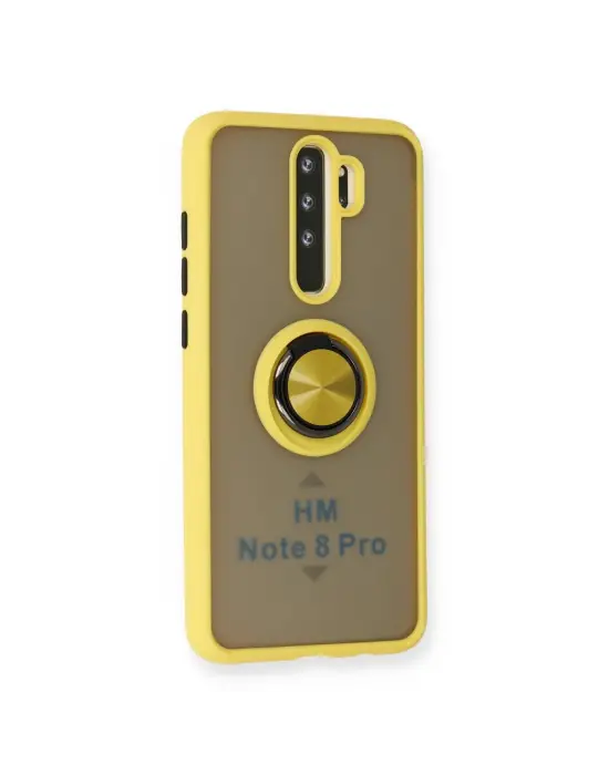 Xiaomi Redmi Note 8 Pro Kılıf Montreal Yüzüklü Silikon Kapak - Sarı