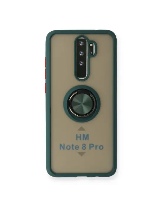 Xiaomi Redmi Note 8 Pro Kılıf Montreal Yüzüklü Silikon Kapak - Yeşil
