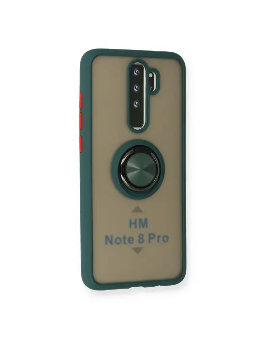 Xiaomi Redmi Note 8 Pro Kılıf Montreal Yüzüklü Silikon Kapak - Yeşil