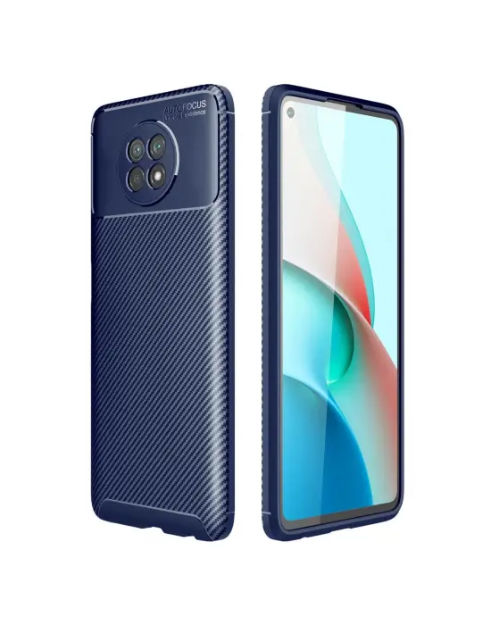 Xiaomi Redmi Note 9 5g Kılıf Auto Focus Karbon Kapak - Lacivert