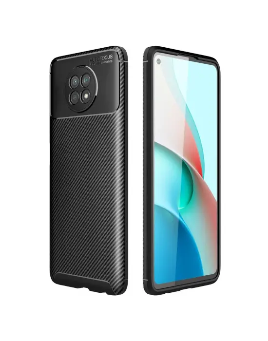 Xiaomi Redmi Note 9 5g Kılıf Auto Focus Karbon Kapak - Siyah
